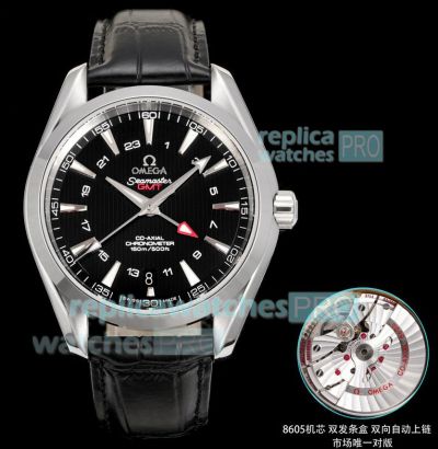 OVS Factory 1:1 Clone Omega Seamaster Aqua Terra Chronometer GMT Black Face Watch 